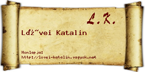 Lövei Katalin névjegykártya